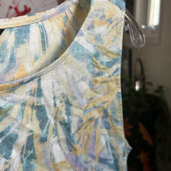 CHARLIE B Blue and Yellow Tropical Tank Top XL - Picture 14 of 16